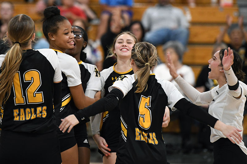 players cheering win